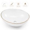 White Bathroom Sink Vessel Wash Basin Washing Vanity Bowl Above Counter Hand Toilet Bath Countertop Modern Oval Ceramic  