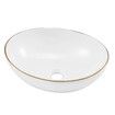 White Bathroom Sink Vessel Wash Basin Washing Vanity Bowl Above Counter Hand Toilet Bath Countertop Modern Oval Ceramic  