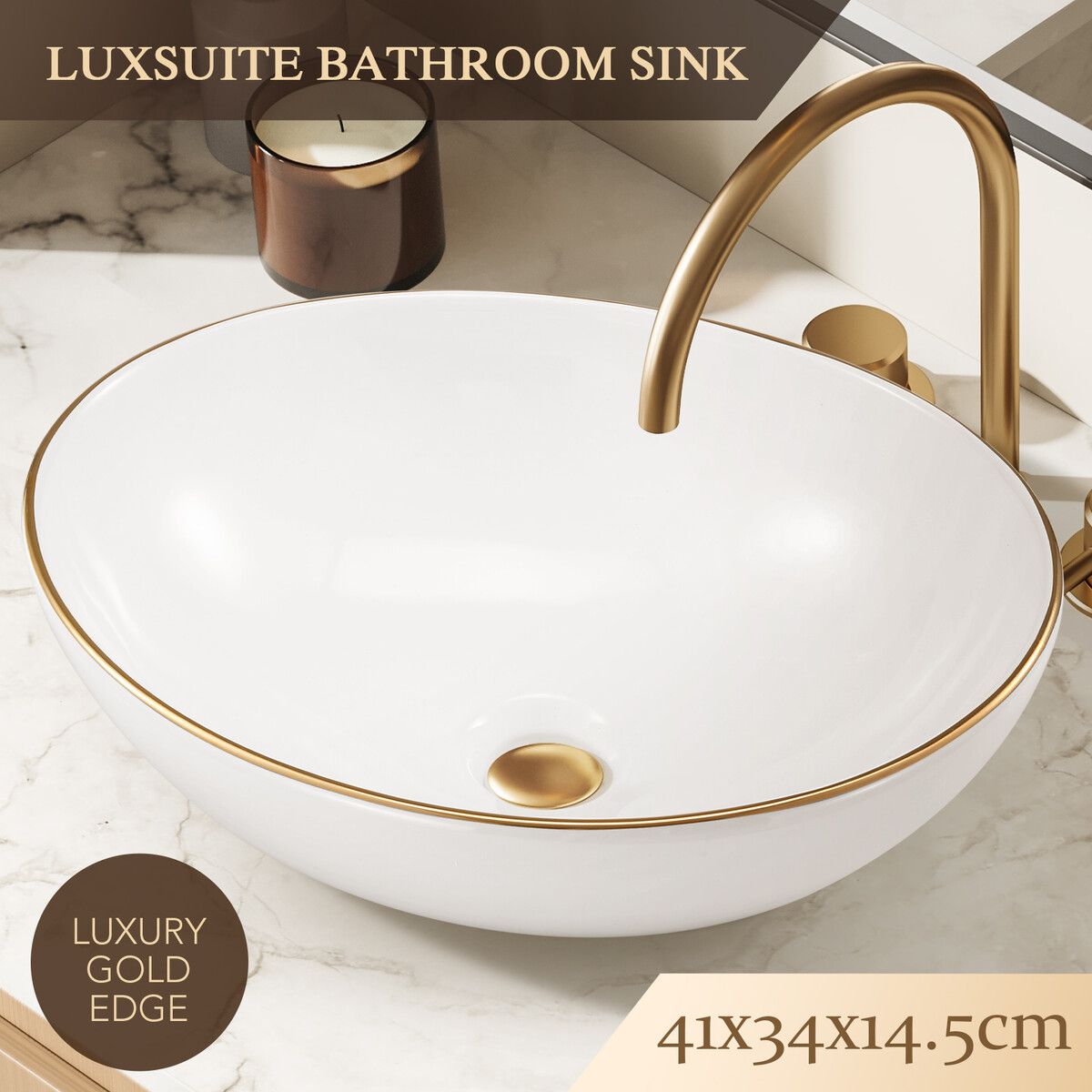 White Bathroom Sink Vessel Wash Basin Washing Vanity Bowl Above Counter Hand Toilet Bath Countertop Modern Oval Ceramic  