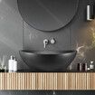 Black Bathroom Sink Basin Vessel Wash Washing Vanity Bowl Countertop Above Counter Toilet Bath Hand Modern Oval Ceramic