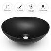 Black Bathroom Sink Basin Vessel Wash Washing Vanity Bowl Countertop Above Counter Toilet Bath Hand Modern Oval Ceramic