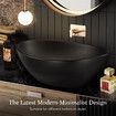 Black Bathroom Sink Basin Vessel Wash Washing Vanity Bowl Countertop Above Counter Toilet Bath Hand Modern Oval Ceramic