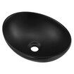 Black Bathroom Sink Basin Vessel Wash Washing Vanity Bowl Countertop Above Counter Toilet Bath Hand Modern Oval Ceramic