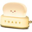 Desk Decor Toaster Lamp,Rechargeable Small Lamp with Smile Face Toast Bread Cute Toaster Shape Room Decor Night Light for Bedroom,Bedside,Living Room,Dining,Desk Decorations,Gift (Yellow)