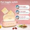 Desk Decor Toaster Lamp,Rechargeable Small Lamp with Smile Face Toast Bread Cute Toaster Shape Room Decor Night Light for Bedroom,Bedside,Living Room,Dining,Desk Decorations,Gift (Pink)