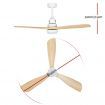 Devanti 52'' Ceiling Fan AC Motor LED Light Remote - Light Wood