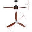 Devanti 52'' Ceiling Fan AC Motor 3 Blades w/Light - Dark Wood