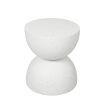 Levede Side Table Terrazzo  Hourglass Shape Magnesia Stool Stone Style Top 40cm