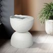 Levede Side Table Terrazzo  Hourglass Shape Magnesia Stool Stone Style Top 40cm