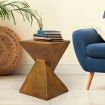 Levede Side Table Terrazzo Geometric Shape Magnesia Stool Stone Style Top 32cm