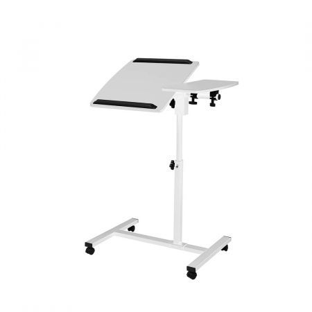 Levede Mobile Laptop Desk Adjustable Computer Table Stand Office Study Bed White