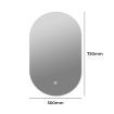 EMITTO LED Wall Mirror Oval Anti-fog Bathroom Mirrors Makeup Light 50x75cm