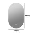 EMITTO LED Wall Mirror Oval Anti-fog Bathroom Mirrors Makeup Light 50x90cm