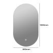 EMITTO LED Wall Mirror Oval Anti-fog Bathroom Mirrors Makeup Light 60x100cm