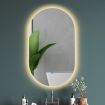 EMITTO LED Wall Mirror Oval Anti-fog Bathroom Mirrors Makeup Light 60x100cm