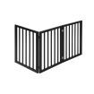 PaWz 3 Panels Wooden Pet Gate Dog Fence Safety Stair Barrier Security Door Black