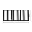 PaWz 3 Panels Wooden Pet Gate Dog Fence Safety Stair Barrier Security Door Black