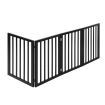 PaWz 4 Panels Wooden Pet Gate Dog Fence Safety Stair Barrier Security Door Black