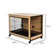 PaWz Wooden Wire Dog Kennel Side End Table Steel Puppy Crate Indoor Pet House XL