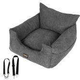 M Size Pet Car Seat Travel Bed in Grey Colour