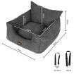 M Size Pet Car Seat Travel Bed in Grey Colour