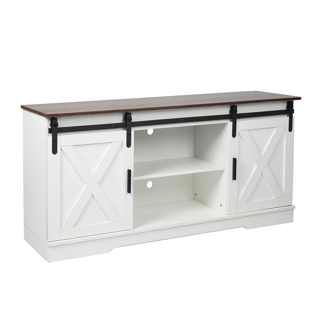 Levede TV Cabinet Entertainment Unit Stand Wooden Table Sliding Barn Door