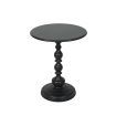 Levede Side Table Vintage End Round Tabletop Steel Base Nightstand Antique Black