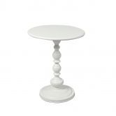 Levede Side Table Vintage End Round Tabletop Steel Base Nightstand Antique White