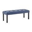 Cate Button-Tufted Upholstered Bench by Sarantino - Blue Linen