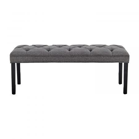 Cate Button-Tufted Upholstered Bench by Sarantino - Dark Grey