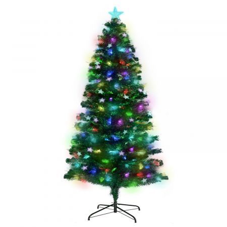 Christabelle 2.4m Enchanted Pre Lit Fibre Optic Christmas Tree Stars