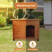 Little Buddies Weatherproof Wooden Flat Roof Dog Kennel - Medium