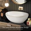 White Bathroom Sink Vessel Wash Basin Washing Vanity Bowl Above Counter Hand Toilet Bath Countertop Modern Oval Ceramic  