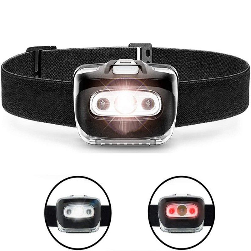 Stocking Stuffer Headlamp Flashlight from 3 LED Adjustable Headband for Hiking Camping Gear