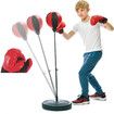 Punching Bag for Kids,Adjustable Kids Punching Bag with Stand,Boxing Bag Set Toy for Boys & Girls,Age 3+ (Red Black)