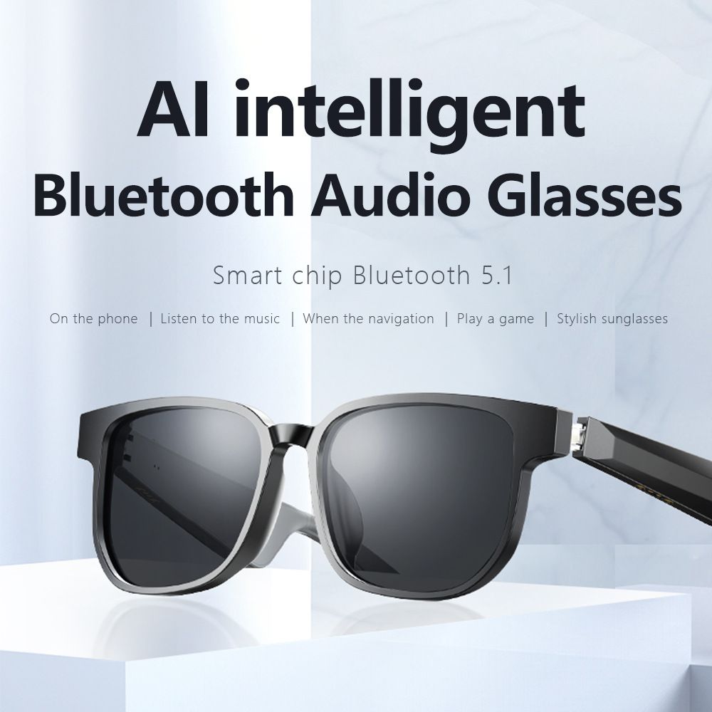 Bluetooth Sunglasses Smart Audio Glasses with Open Ear Headphones and Sunglasses Lenses 2 in 1 Night Driving Glasses for Men and Women