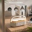 Bluetooth Speaker with Alarm Clock Wireless Charger LED Night Light FM Radio Portable Home Audio