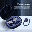 Wireless Earbud Sport Bluetooth 5.0 Headphones with Earhooks Waterproof Noise Cancelling Dual LED Display Running (Blue)