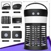 3IN1 Bug Zapper Mosquito Zappers Killer, Solar Powered Electric Fly Zapper Light with Camping Lantern, Waterproof USB Rechargeable Fly Killer for Indoor Outdoor