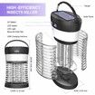 3IN1 Bug Zapper Mosquito Zappers Killer, Solar Powered Electric Fly Zapper Light with Camping Lantern, Waterproof USB Rechargeable Fly Killer for Indoor Outdoor