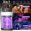 3IN1 Bug Zapper Mosquito Zappers Killer, Solar Powered Electric Fly Zapper Light with Camping Lantern, Waterproof USB Rechargeable Fly Killer for Indoor Outdoor