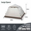 OGL 4 Person Tent Camping Instant Pop Up Family Beach Sun Shade Shelter Waterproof 240x240x160cm Creamy White