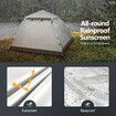 OGL 4 Person Tent Camping Instant Pop Up Family Beach Sun Shade Shelter Waterproof 240x240x160cm Creamy White