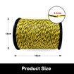 Electric Fence Poly Wire Tape Portable Temporary Fencing Polywire 400 Meters 2.3mm 9 Stainless Steel Strands Cattle Sheep Goats Horses Yellow and Black