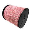 Electric Fence Poly Wire Portable Temporary Fencing Polywire 2500 Meters 2.3mm 9 Stainless Steel Strands Cattle Sheep Goats Horses Red and White