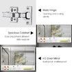 Bathroom Mirror Cabinet Medicine Shaver Shaving Wall Storage Cupboard Organiser Shelves Furniture with LED Lights Doors White