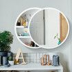 Bathroom Medicine Cabinet Mirror Vanity Round Wall Mirrored Cupboard with Storage Sliding Door White 60cm Diameter