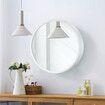 Bathroom Medicine Cabinet Mirror Vanity Round Wall Mirrored Cupboard with Storage Sliding Door White 60cm Diameter