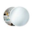 Bathroom Medicine Cabinet Mirror Vanity Round Wall Mirrored Cupboard with Storage Sliding Door White 60cm Diameter