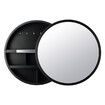 Bathroom Mirror Cabinet Medicine Vanity Round Wall Mirrored Cupboard with Storage Sliding Door Black 60cm Diameter